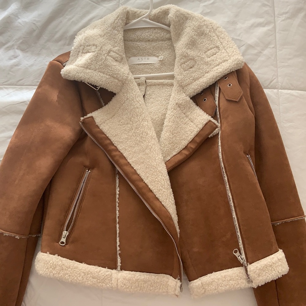 Suede biker jacket